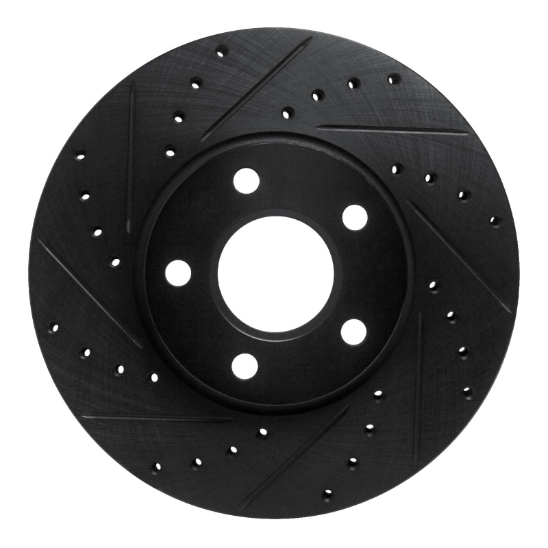 Ford Transit Connect Brake Rotor (1) - Front Left - R1 Concepts - Drilled & Slotted - Black - `10-`13